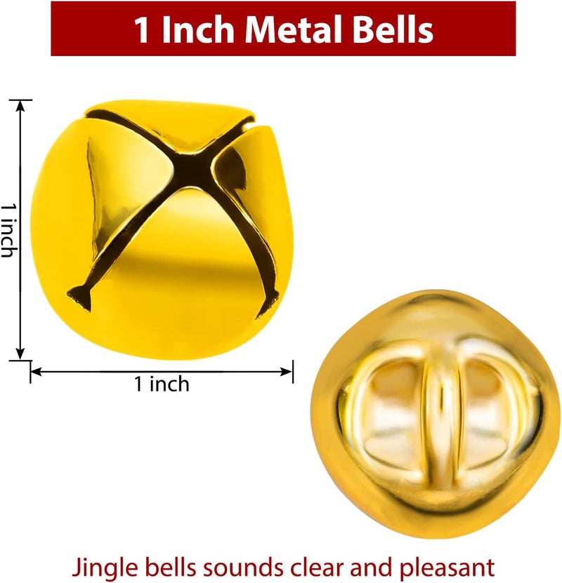 LIGHOON Jingle Bells for Crafts,1 Inch Large Multicolored Jingle Bells Bulk, 8 Colors Decorative Bells for DIY Christmas Festival Home Wreath Decorations, 50 Pcs - Image 3